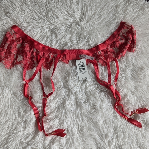 Sold Torrid Two Tone Floral Embroidered Mesh Garter size 3x/4x - Picture 5 of 6